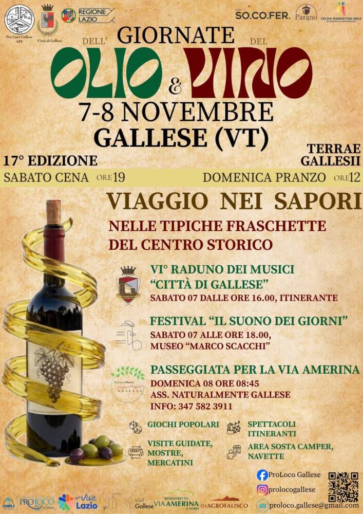 Sport e Tempo libero nel Lazio Giornate dell'Olio & Vino