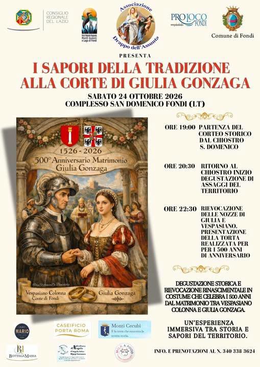Musica, Spettacoli e Danza nel Lazio nel Lazio I Sapori della Tradizione alla Corte di Giulia Gonzaga